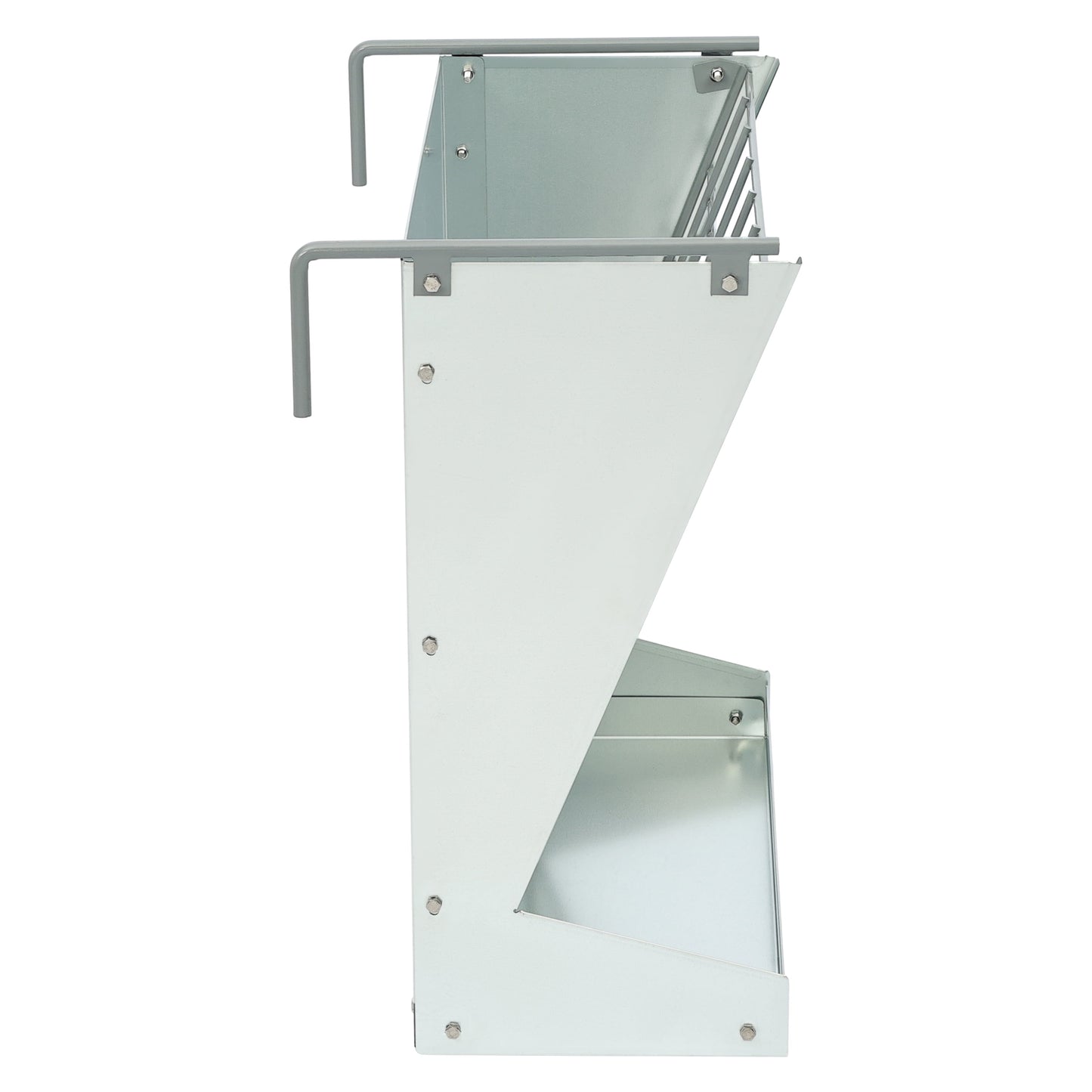 Hanging Goat Hay Feeder Large Capacity W/Adjustable Hooks Fit for Different Stall & Corral,Galvanized Steel Livestock Grain Feeder Rack for Sheep, Horse