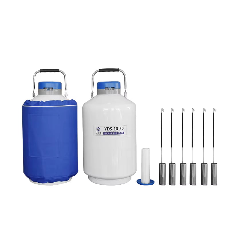 10L Liquid Nitrogen Container Six Canisters Cow Horse Bull Livestock Semen Frozen Semen Storage YDS-10