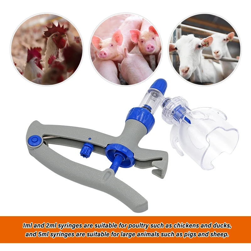 1-10Ml Automatic Veterinary Continuous Syringe Animal Injection Adjustable Vaccine for Livestock Pig Cattle Sheep Chicken