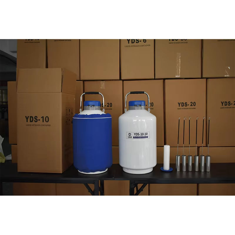 10L Liquid Nitrogen Container Six Canisters Cow Horse Bull Livestock Semen Frozen Semen Storage YDS-10